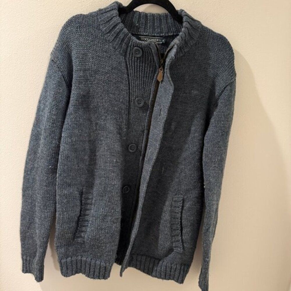 WoolOvers 100% Pure Wool Button/Zipper‎ Everyday Cardigan Size S